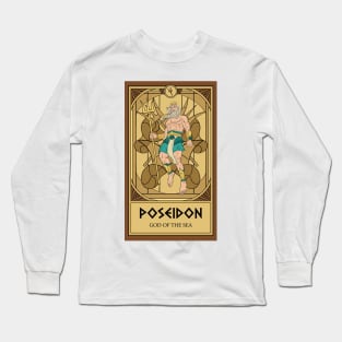 Poseidon Tarot Card Long Sleeve T-Shirt